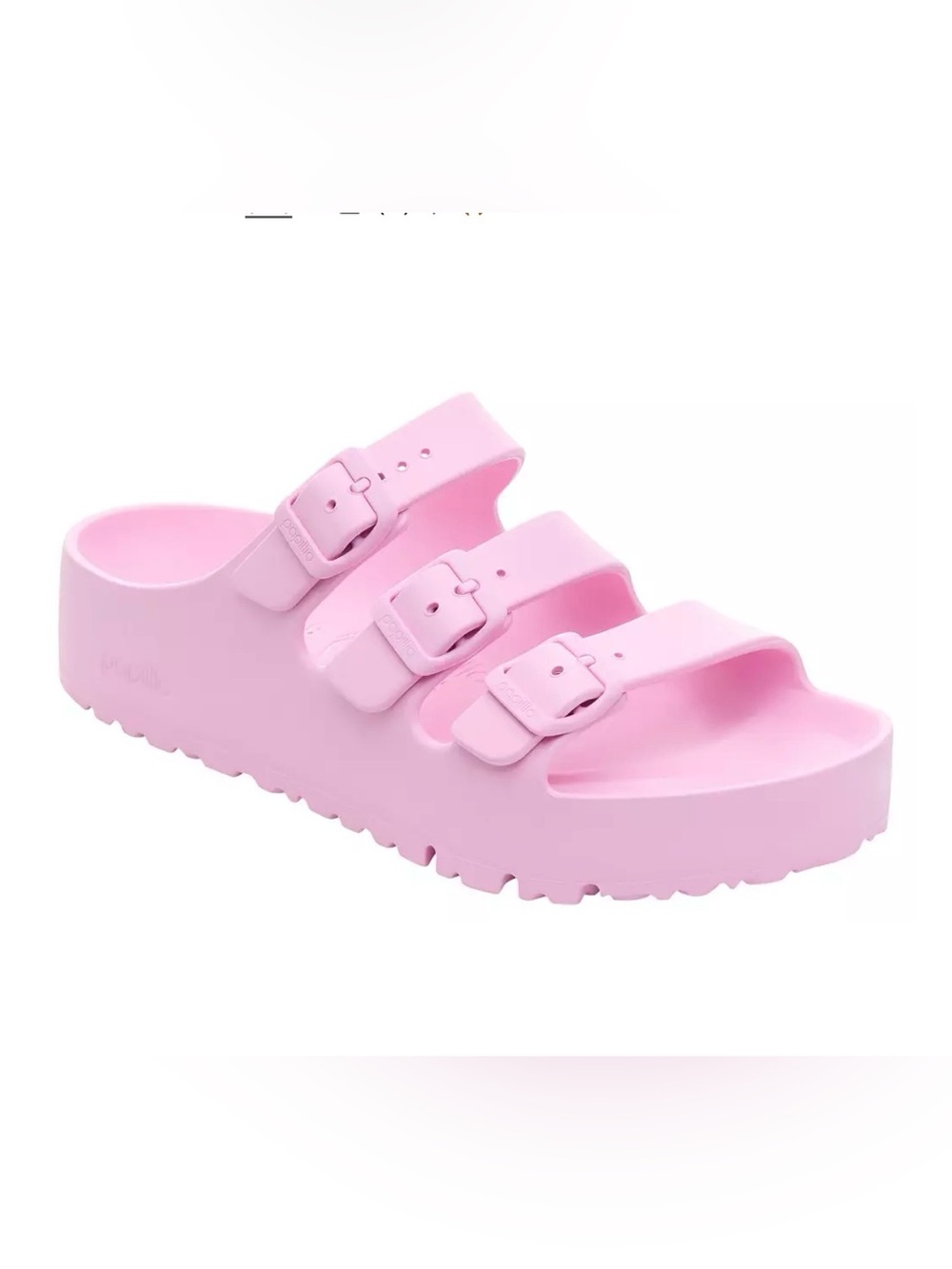 Birkenstock Florida Flex Platforms Women's 39 Triple-Buckle Pink EVA